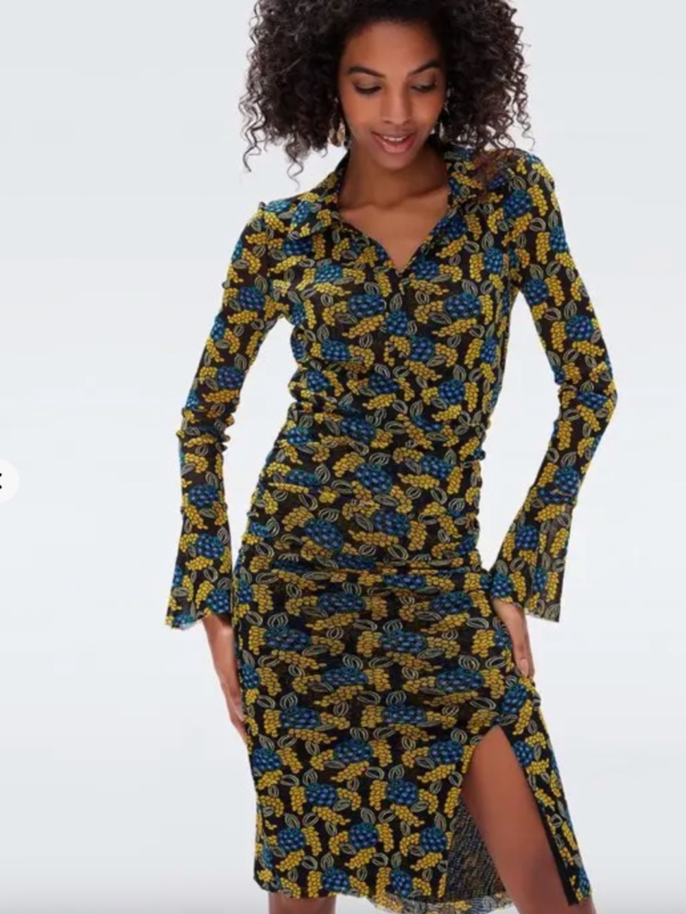 Diane Von Furstenberg (RARE) NWT Lilly Mesh AUTUMN BERRIES Midi Dress - Picture 2 of 6